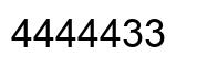 Number 4444433 black image