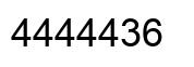 Number 4444436 black image