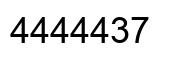 Number 4444437 black image