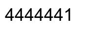 Number 4444441 black image