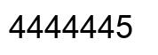 Number 4444445 black image