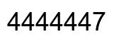 Number 4444447 black image