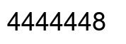 Number 4444448 black image