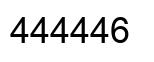 Number 444446 black image