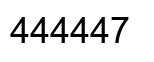 Number 444447 black image