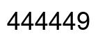 Number 444449 black image