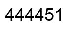 Number 444451 black image