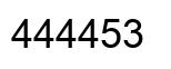Number 444453 black image