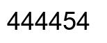Number 444454 black image