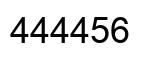 Number 444456 black image