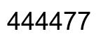 Number 444477 black image