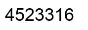 Number 4523316 black image