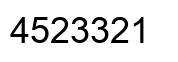 Number 4523321 black image