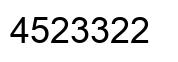 Number 4523322 black image