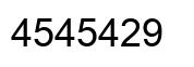 Number 4545429 black image