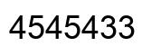 Number 4545433 black image