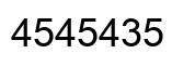 Number 4545435 black image