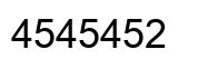 Number 4545452 black image