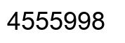 Number 4555998 black image