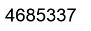 Number 4685337 black image
