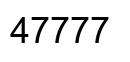 Number 47777 black image