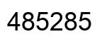 Number 485285 black image