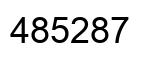 Number 485287 black image