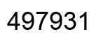 Number 497931 black image