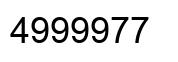 Number 4999977 black image