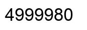 Number 4999980 black image