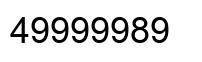 Number 49999989 black image