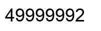 Number 49999992 black image