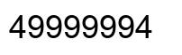 Number 49999994 black image