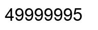 Number 49999995 black image