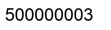 Number 500000003 black image