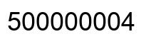 Number 500000004 black image