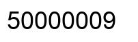 Number 50000009 black image