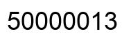 Number 50000013 black image