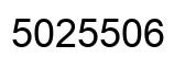 Number 5025506 black image