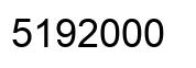Number 5192000 black image