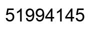 Number 51994145 black image