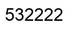 Number 532222 black image