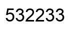 Number 532233 black image