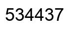 Number 534437 black image