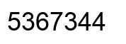 Number 5367344 black image