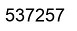 Number 537257 black image