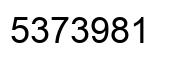 Number 5373981 black image