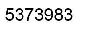 Number 5373983 black image