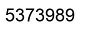 Number 5373989 black image