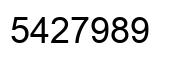 Number 5427989 black image